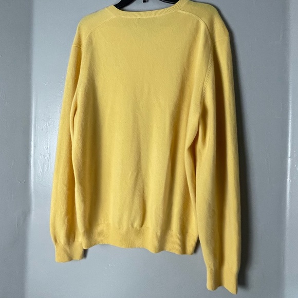 Lands’ End Yellow V-neck Cashmere Sweater M - Picture 6 of 12